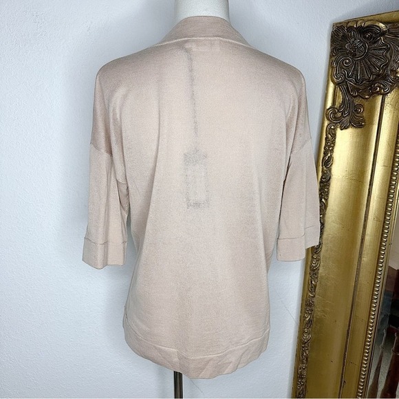 NWT The Reset Label Essential Wool V-Neck Sweater Tee in Petal Size Small $168 - Picture 2 of 7